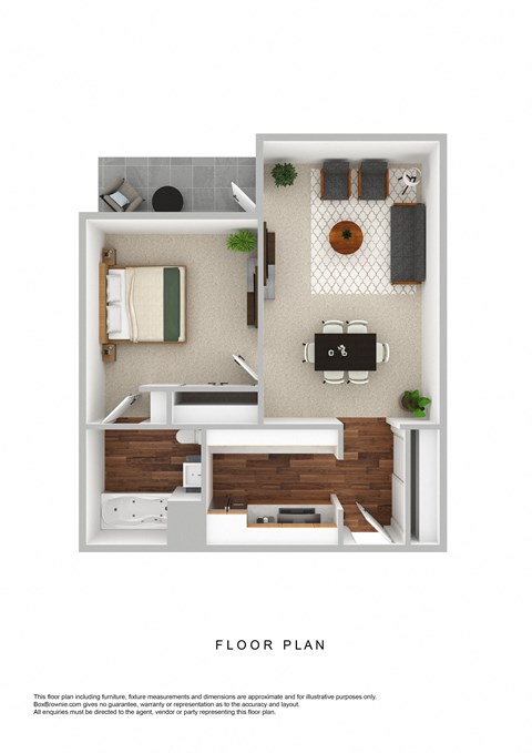 bedroom floor plan an in 1 bed 1 bath